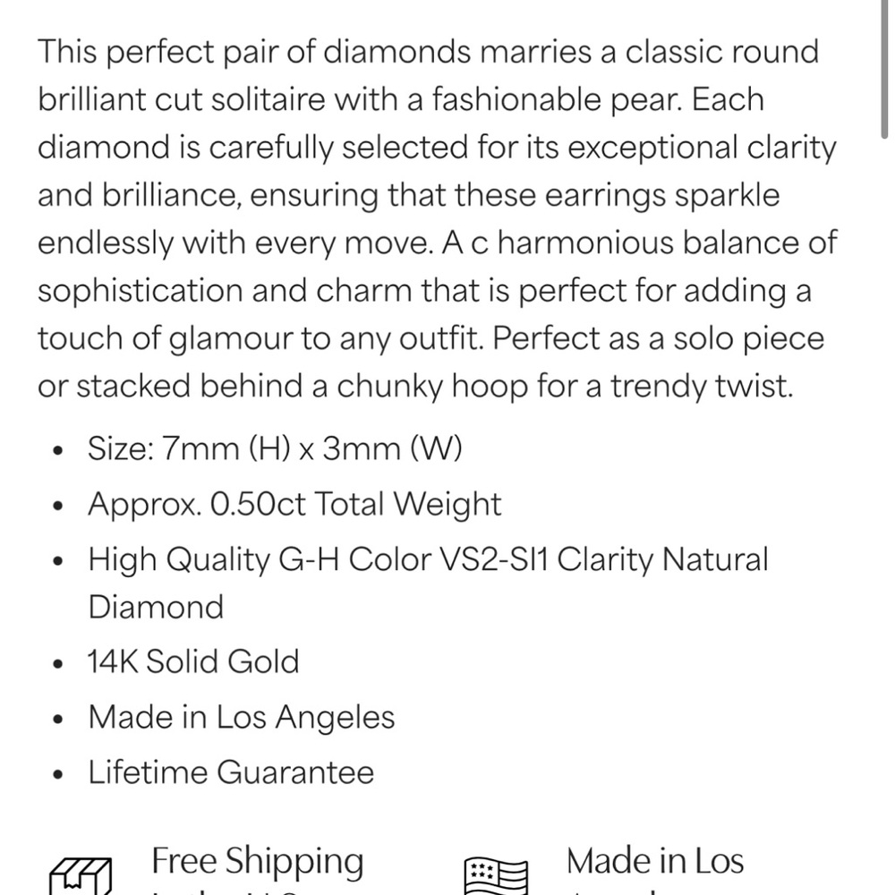 Baby Gold Diamond Duo studs from Baby Gold - Picture 5 of 7
